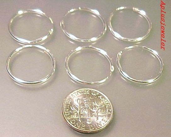 Pairs SOLID .925 SILVER 18 mm ENDLESS HOOP EARRINGS #4197  