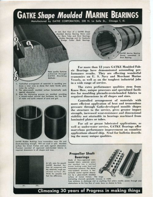 1944 GATKE BRAKE LINING Clutch Facings Catalog ASBESTOS Ad WWII US 