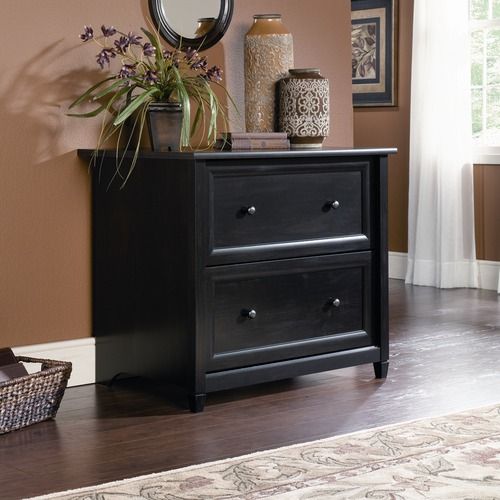 Sauder Edge Water Lateral File Cabinet in Estate Black 409044  