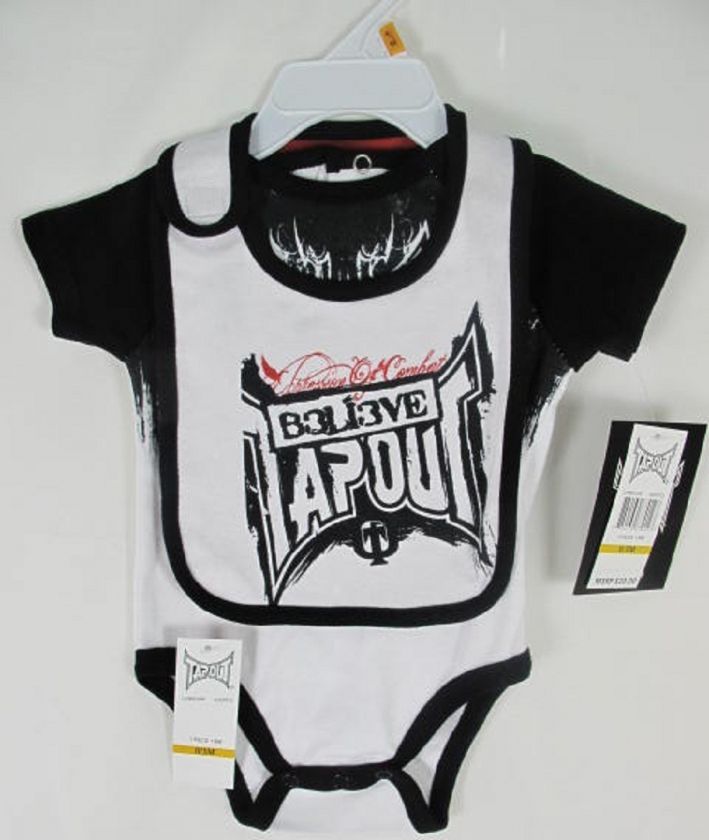 TapouT Toddler Kids 2piece onesee white Reversible Bib  