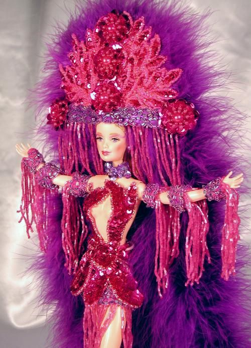 QUEEN OF THE FAIRIES~LAVISH FUCHSIA & PURPLE SEQUINS+BEADS~~OOAK 