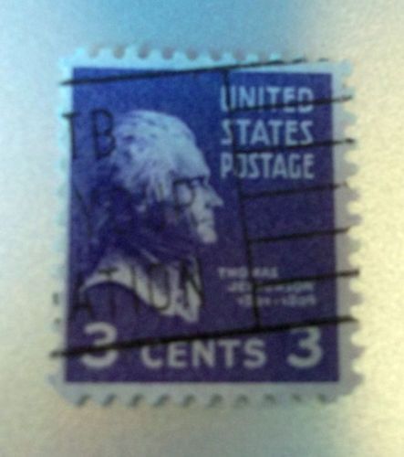 THOMAS JEFFERSON 3 CENT 3C VINTAGE STAMP 1938 #807  