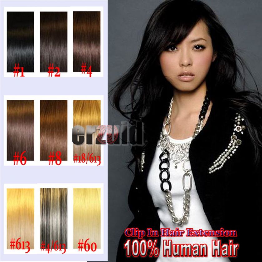 15 26 real remy human hair extensions clip in on 15 10 colors 7pcs 