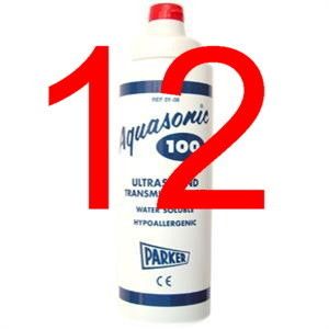 CASE 12 each PARKER LABS AQUASONIC 100 ULTRASOUND GEL 8.5oz  