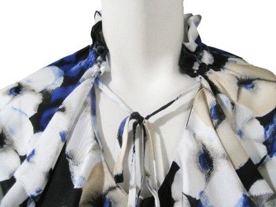 NWT WHITE HOUSE BLACK MARKET PANSY PRINT BLOUSE TOP XS  