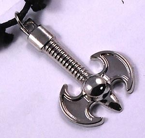 VIKING BARBARIAN AXE metal pendant w slip knot choker  