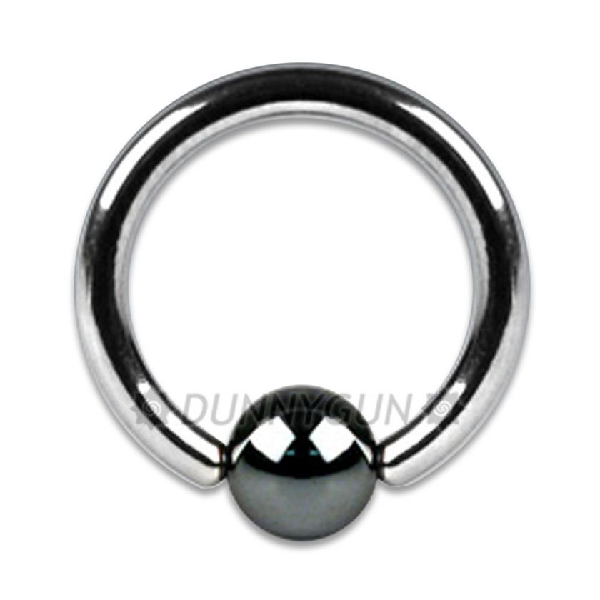 PAIR PACK 16G CAPTIVE BEAD RINGS 16 gauge hematite earring  