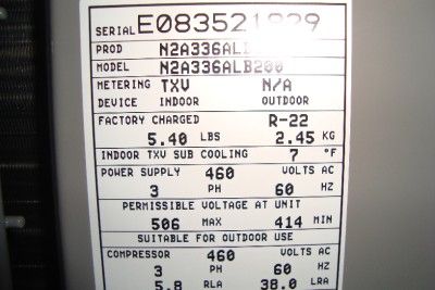   Tempstar N2A3 3 Ton R22 13 SEER 3 Phase 460V Air Conditioner Unit NEW