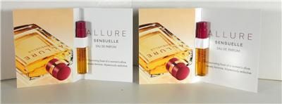 LOT OF 2 CHANEL ALLURE SENSUELLE PERFUME SAMPLES  EAU DE PARFUM 