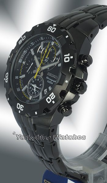 SEIKO MOTOR SPORTS BLACK CHRONO ALARM GUNMETAL BLACK SNAD37P1  