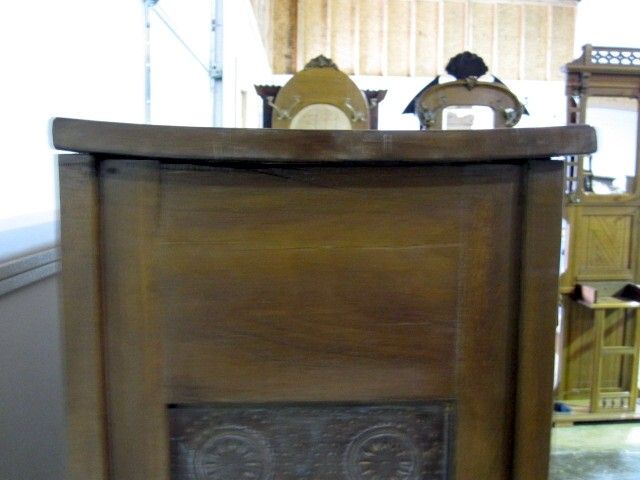 Primitive Antique Walnut Pie Safe w 4 Tin Punch Panels Good Original 