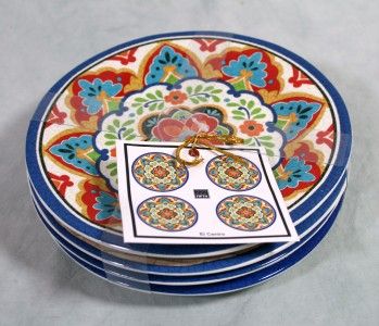 222 Fifth El Centro Colorful Set/4 Appetizer Plates  