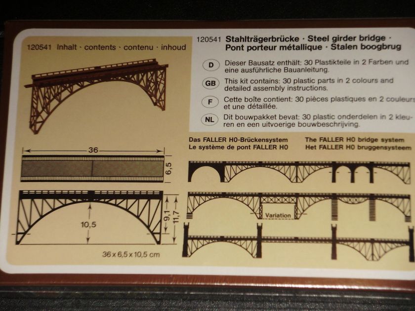 HO Scale  STEEL ARCHED DECK SPAN BRIDGE  SINGLE TRACK w/PIERS KIT 