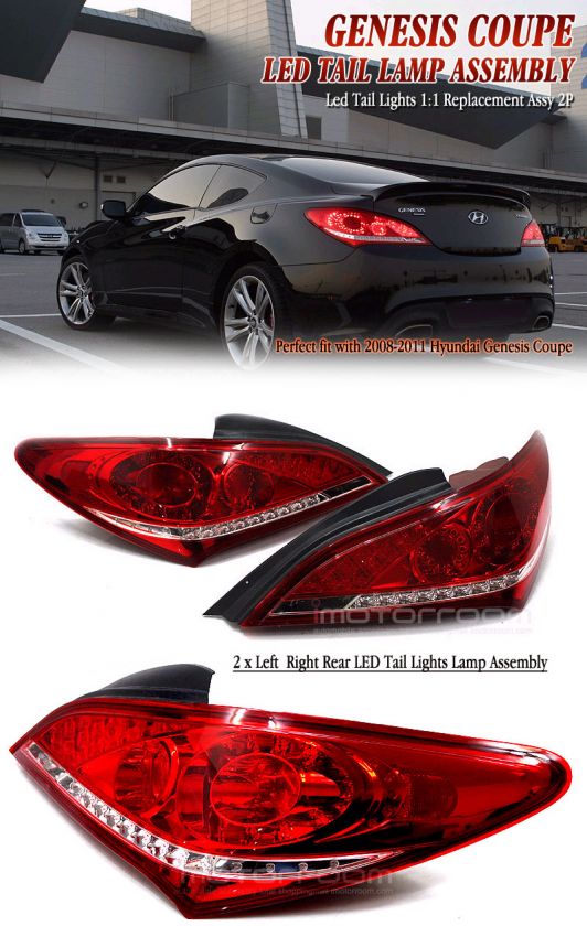 2008 2011 HYUNDAI GENESIS COUPE LED TAIL LIGHTS LAMP 2P ASSY 11 