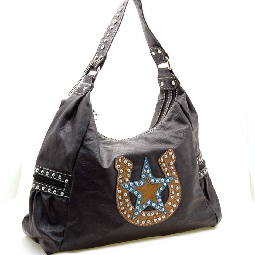 COUNTRY ROAD B RHINESTONE HORSESHOE STAR WESTERN PURSE  