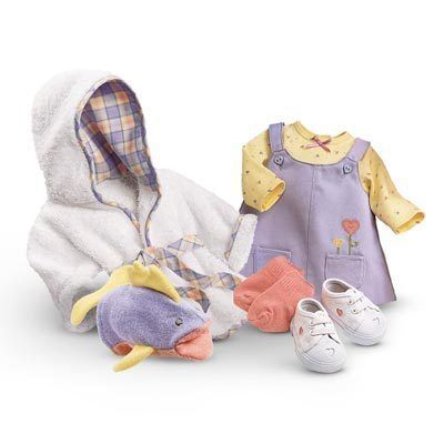 AMERICAN GIRL BITTY BABY ROBE & JUMPER SET NIB RETIRED  