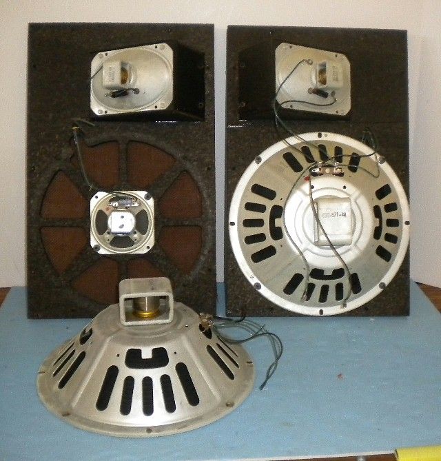 Vintage  Silvertone Stereo Speaker Baffles w/ 12 Alnico Woofers 