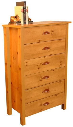 Black 6 Drawers Chest Dresser Cabinet  