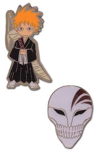 Bleach Ichigo & Hollow Mask Pin Set of 2 NEW  