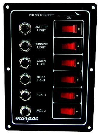 MARINE BREAKER SWITCH PANEL 6 gang  