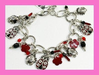 Brighton PALMER Ladybug Charm Bracelet   NWT & Tin  