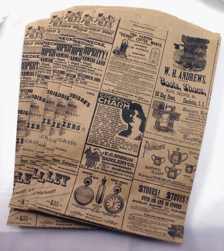   Ad Print Kraft brown paper bags   Party Favor, Treat, Retail Bags