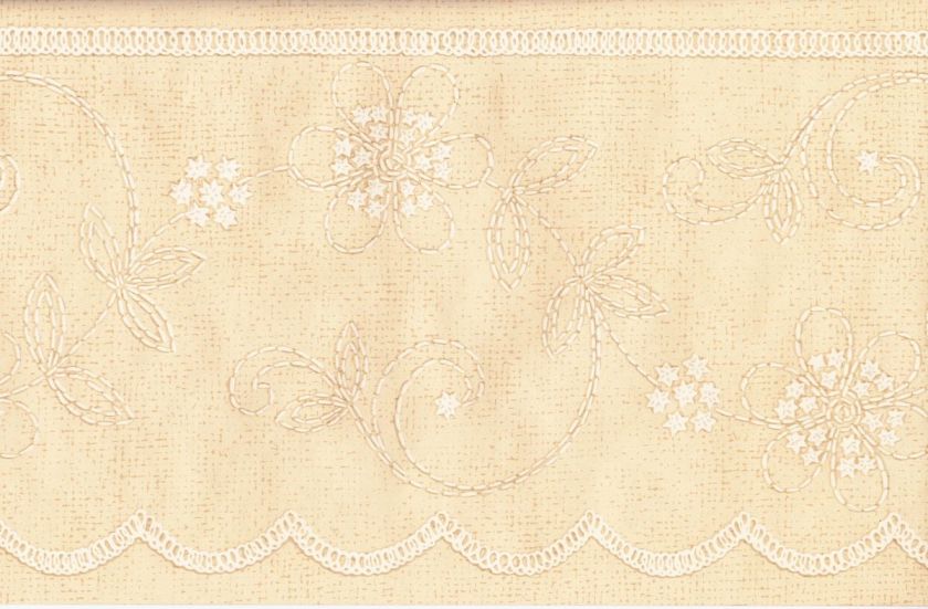 Waverly Colonial Candlewick Stitchery Embroidery Wallpaper Border 