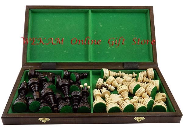 CARVING WOODEN CHESS SET WOOD 628586633834  