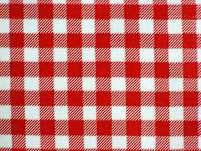 NEW RED GINGHAM CHECK RETRO OILCLOTH TABLECLOTH 48x60  