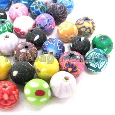 5pcs Assorted Color Loose Beads Charm CLAY BALLS 10mm  