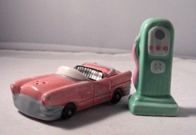 VTG Americana 50s HOT ROD GASPUMP Salt Pepper Set NIB Chevy 