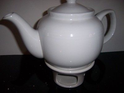 PORCELAIN TEA POT WHITE TEAPOT LIGHT VOTIVE CANDLE  