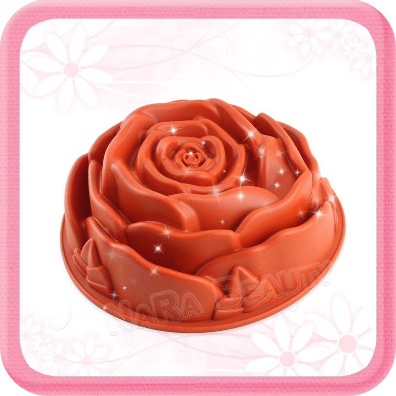 Silicone Cake Mold Muffin Cupcake Pan Large Rose  