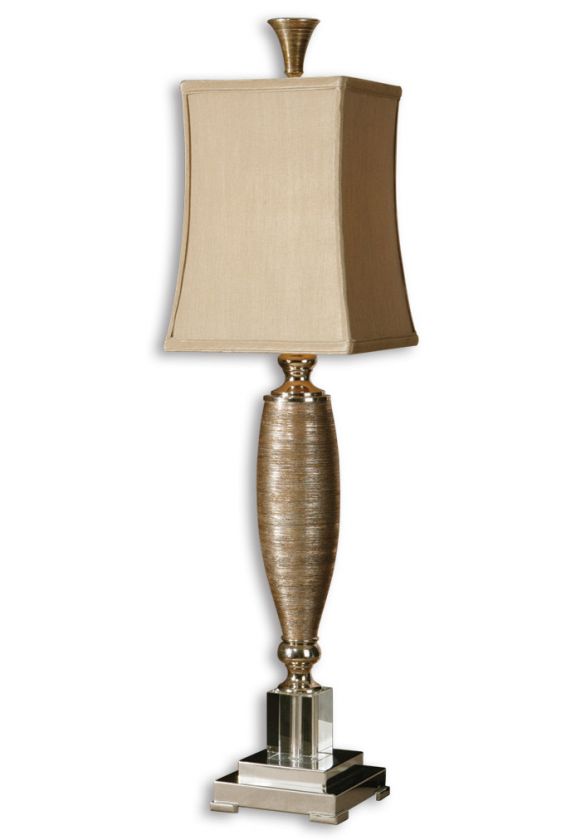 Table Lamp in Metallic Gold Finish Over Textured Porcel  