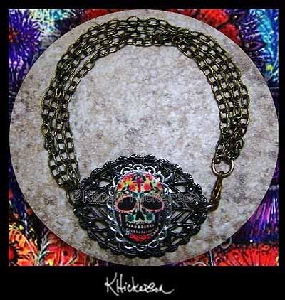 Hickerson ALTERED ART CHARMS SKULL BEADS BAUBLES GEMS Steampunk Boho 1 