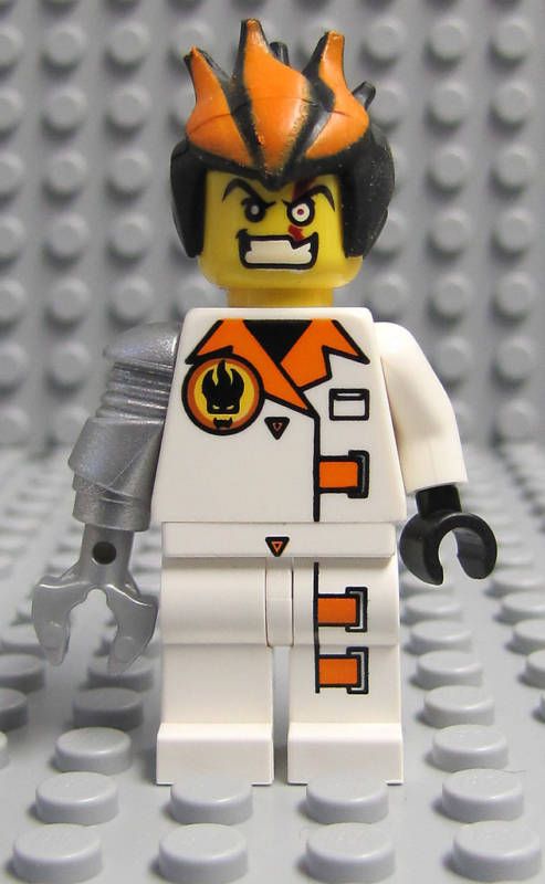 NEW Lego Villian Dr. INFERNO Agents Minifig w/Spiked Orange Hair 8970 