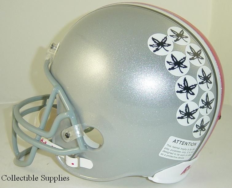 This NCAA Football helmet is a replica of what the athletes wear on 