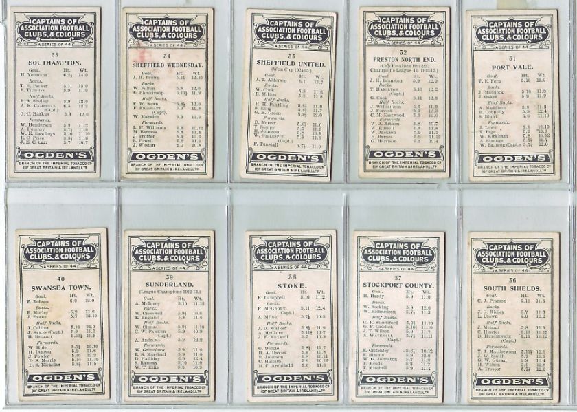 1926 Full Set of Rare Soccer Football Captains Cards  