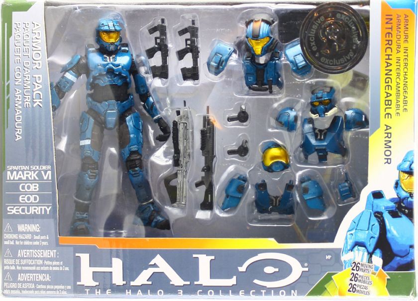 HALO 3 MCFARLANE TOYS SPARTAN SOLIDER MARK VI ARMOR PACK 5 FIGURE SET 