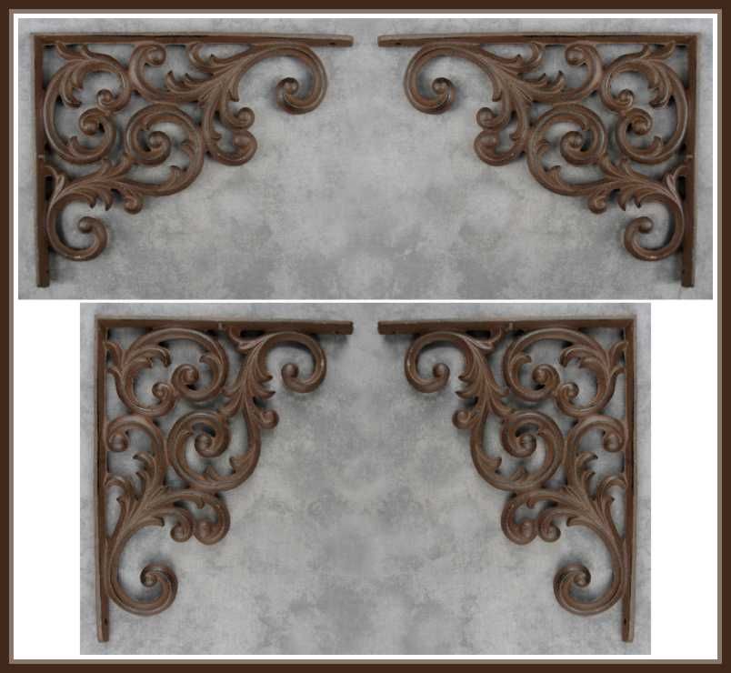   CAST IRON WALL BRACKET PLANT HANGERS SHELF CORNER BRACKETS  