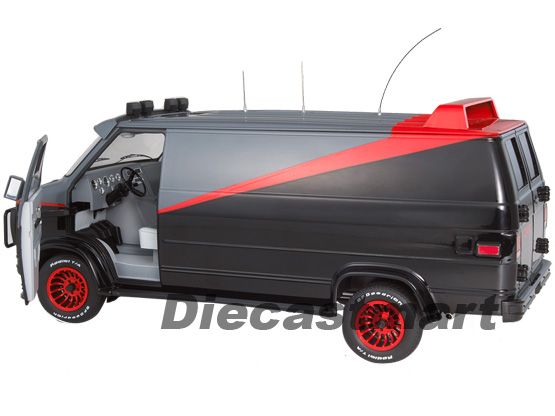 HOTWHEELS ELITE V7439 118 THE A TEAM GMC CLASSIC VAN DIECAST BLACK 