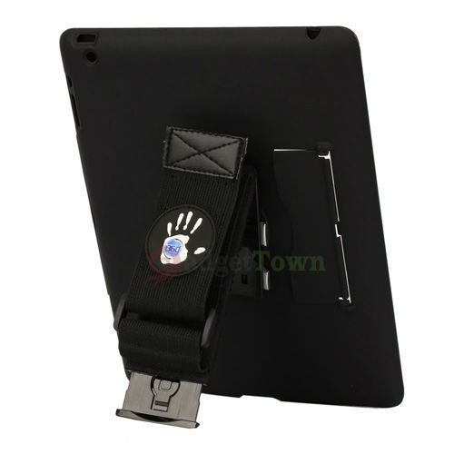   360 Full Degree Rotating Case with Hand Tether Strap for iPad 2  