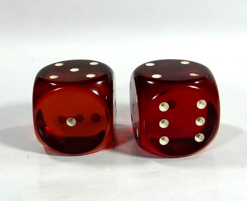   collection rare ca.1930s Art deco cherry red amber casino