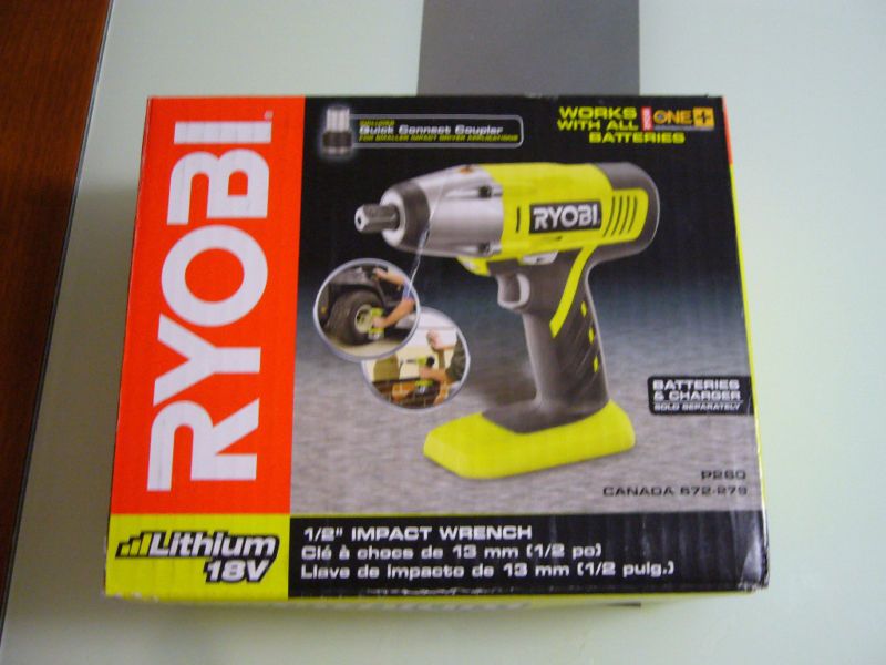 New 18 volt Ryobi P260 LED Impact Wrench 18v driver 1/2  