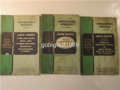 34 Vintage John Deere Operators Manuals Mowers Plows Harrows 