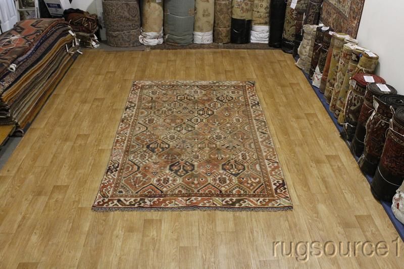 ANTIQUE MUTED COLOR 7X10 BAKHTIARI PERSIAN ORIENTAL AREA RUG WOOL 