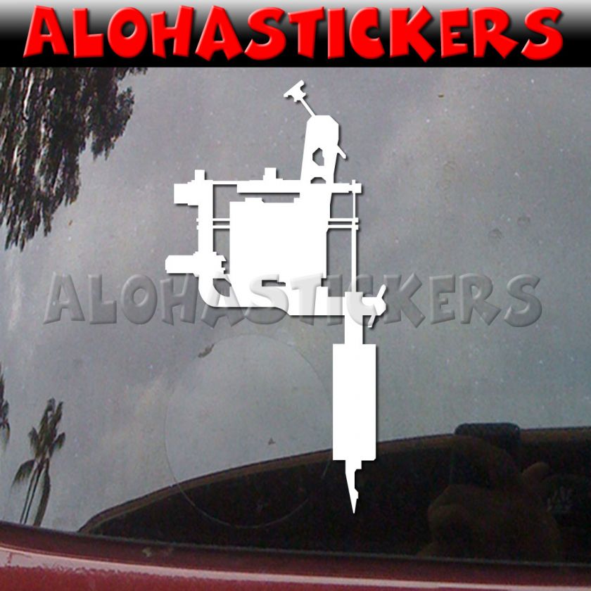   GUN MACHINE NEEDLE Car Truck Ink Laptop Vinyl Decal Window Sticker A70