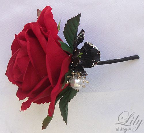 2pcs Wedding Bridal Bride Bouquet Groom Boutonniere Gem Jewelry Jewel 