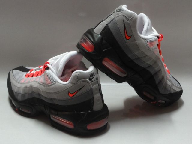 Nike Air Max 95 Solar Red Grey Sneakers Mens Sz 8  