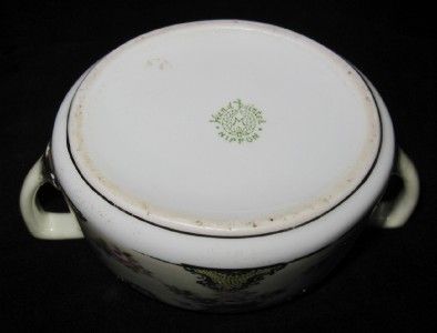 Hand Painted Nippon Gold Encrusted Sugar Bowl & Creamer  